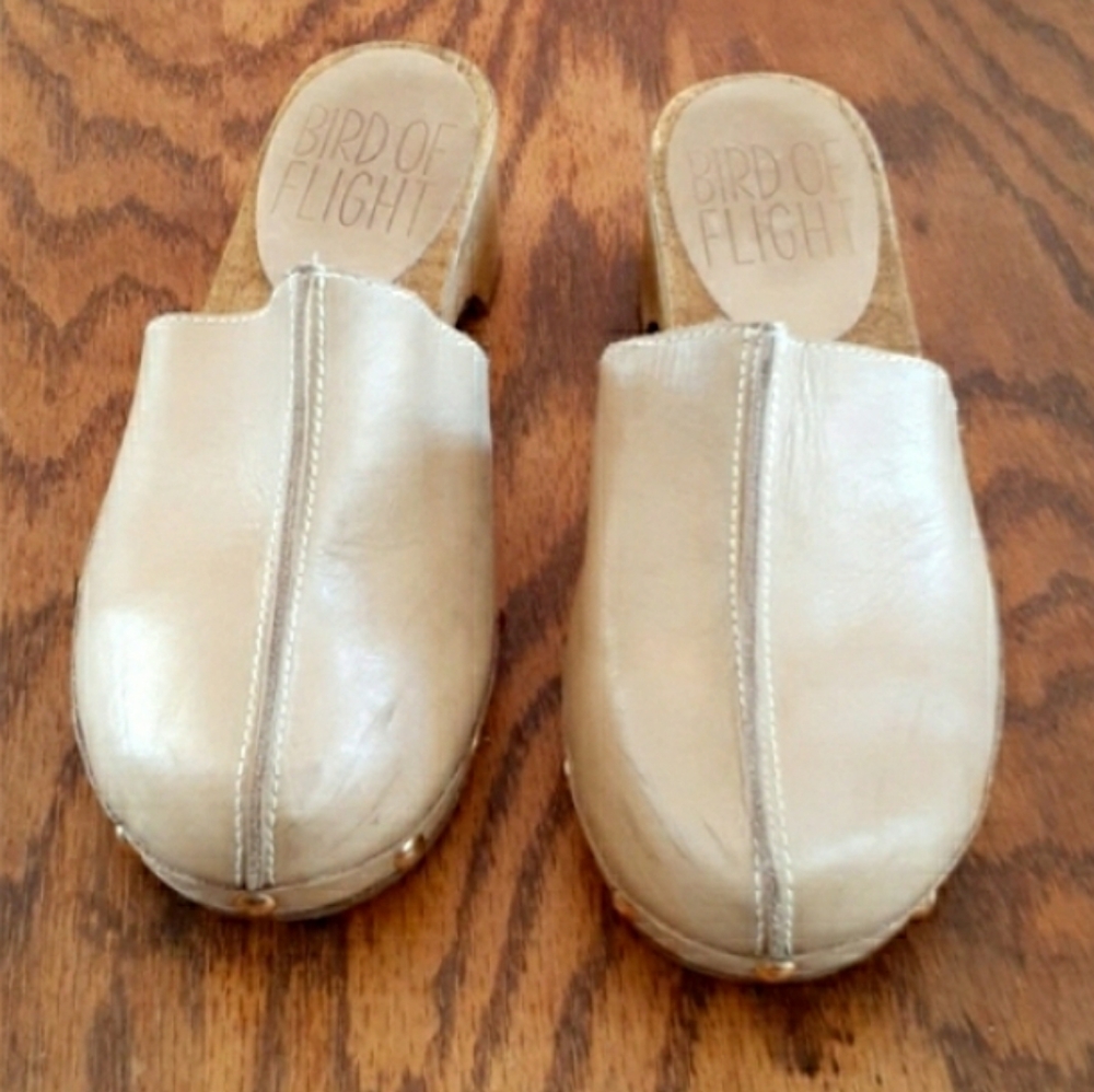 Bird of flight Anthropology boho minimalist cottagecore size 6 leather clogs